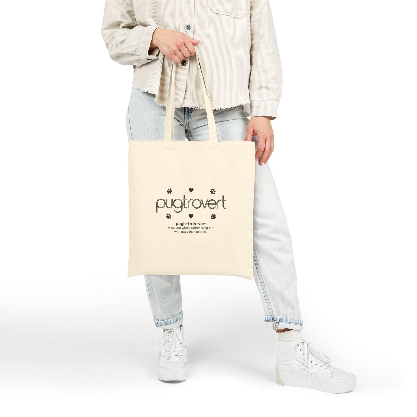 Pugtrovert Canvas Tote Bag