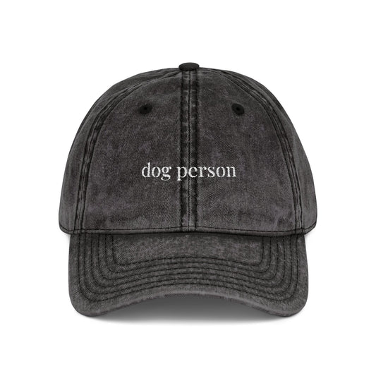 Dog Person Embroidered Vintage Cap