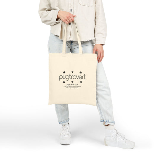 Pugtrovert Canvas Tote Bag