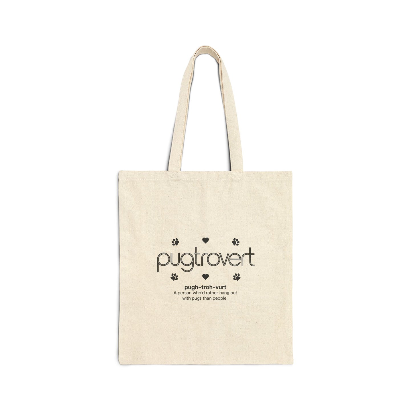 Pugtrovert Canvas Tote Bag