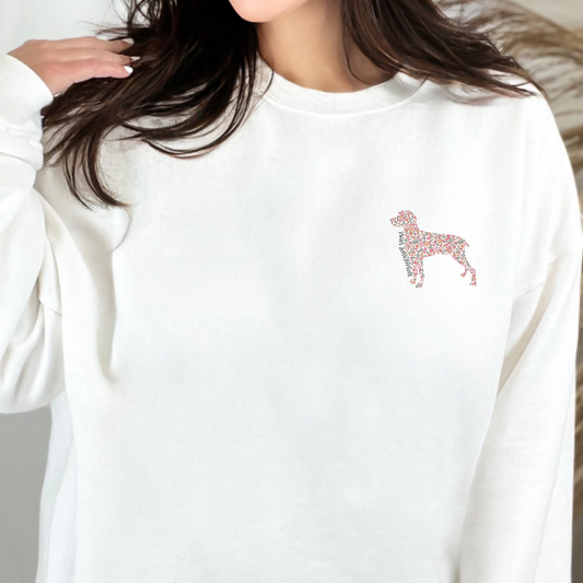 Floral Weimaraner Mom Crewneck