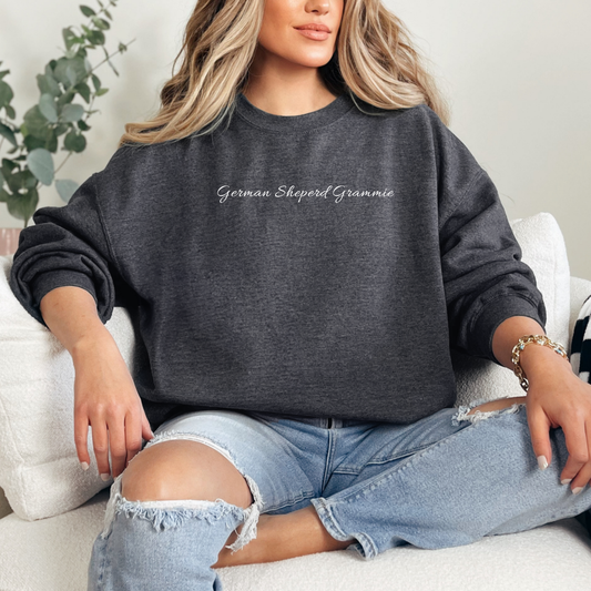 German Shepherd Grammie Love Embroidered Crewneck